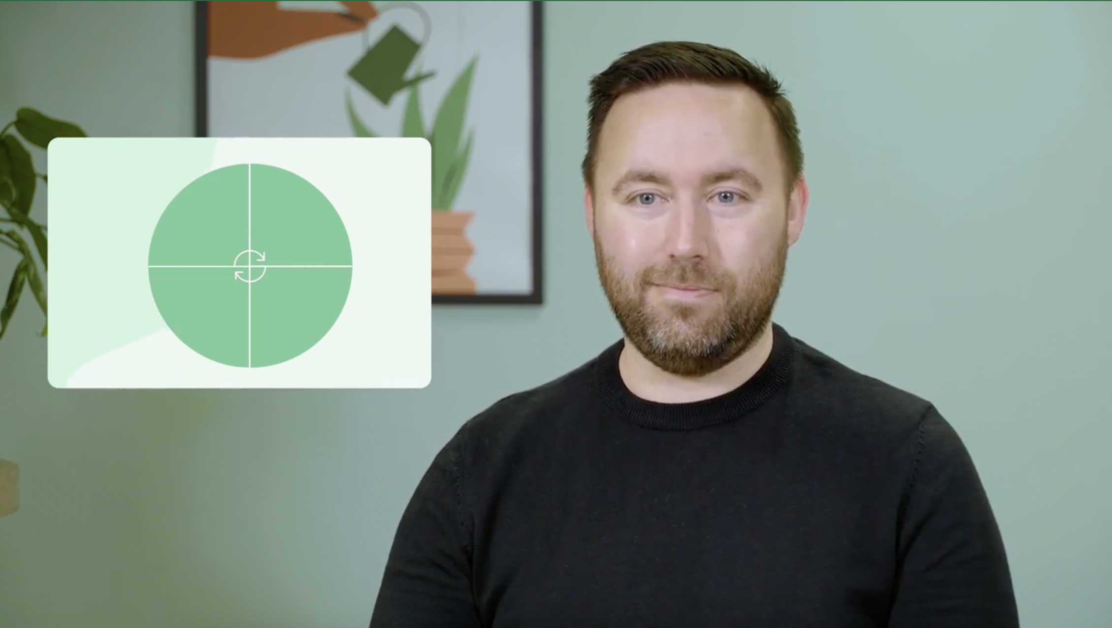 A picture of Richard explaining the powerball