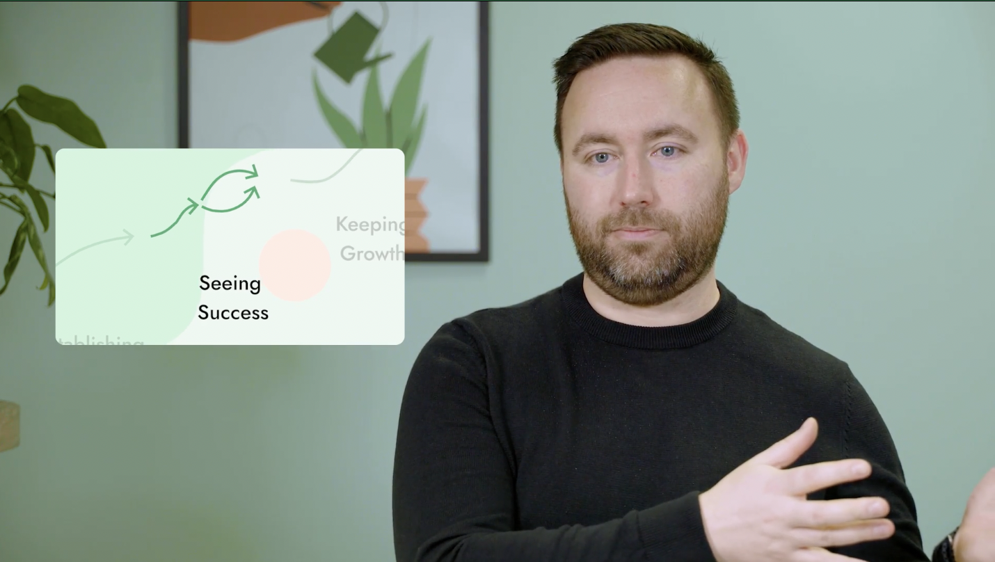 An image of Richard explaining Seeing Success growth phase